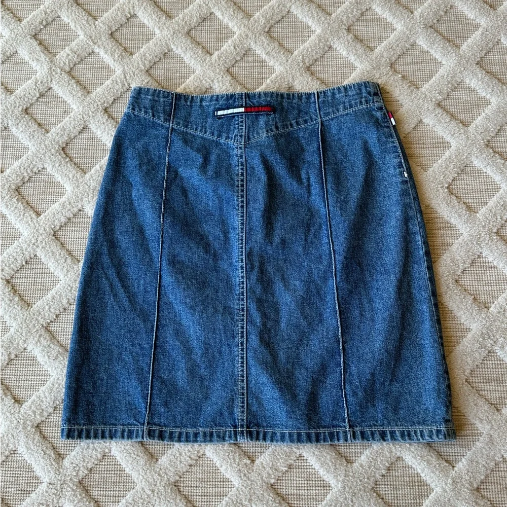 Vintage Y2K 90’s Tommy Jeans Retro Denim Blue Skirt Size 0 Classic Streetwear